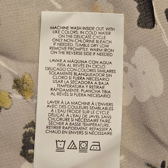 Loft Women's Floral Button-Up Blouse Gray M Cottagecore Clean Girl Light Layers - Picture 6 of 13